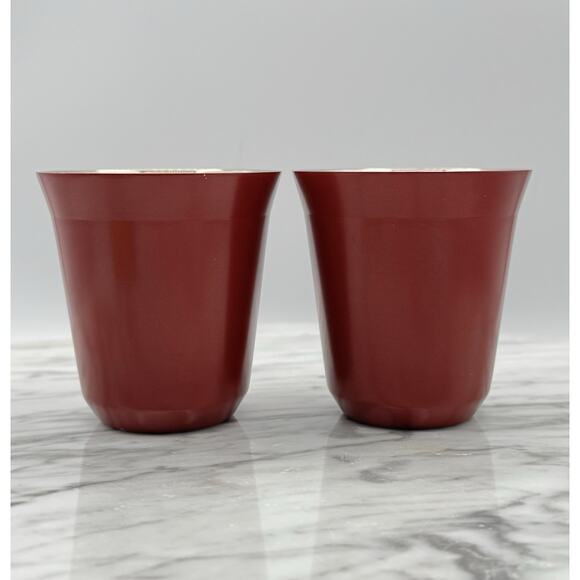 Nespresso Collections Espresso Cups Set of 2 Pixie Lungo Red 5.5 Designers Metal - Picture 5 of 10